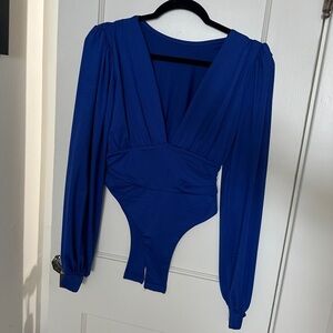 Amazon Royal Blue V-Neck Bodysuit NEVER WORN